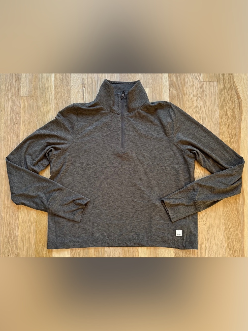 Vuori S Crescent Half Zip Gray Crop Top Pullover